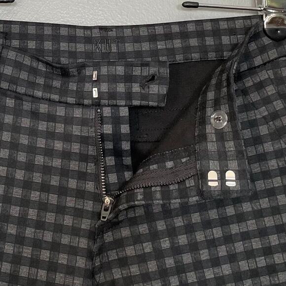 Gingham Skinny Ponte Knit Pants Size Petite 4P Dark Academia Preppy Twee Pin Up - Picture 3 of 8